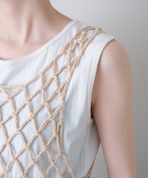 WILLOW（ウィロー）の「【willow】マクラメフリンジベスト（ベスト・レディース・ブラック/ベージュ・ONE SIZE）」の16枚目の写真