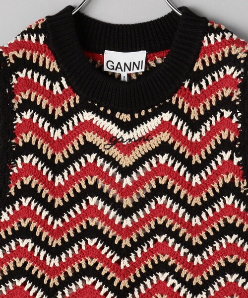 GANNI（ガニー）の「GANNI/ガニー Cotton Crochet Vest / K2160 / コットンクロシェットニットベスト（ベスト・レディース・ブラック・SMALL）」の3枚目の写真