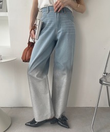 箔プリント デニム パンツ