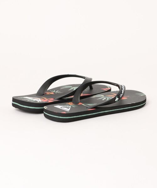Quiksilver（クイックシルバー）の「QUIKSILVER クイックシルバー MOLOKAI ART 2 メンズビーチサンダル トロピカル柄(モロカイアート2)（サンダル・メンズ・ブラック×ホワイト/モスグリーン/ブラック・26.0cm/27.0cm/28.0cm/25.0cm）」の4枚目の写真