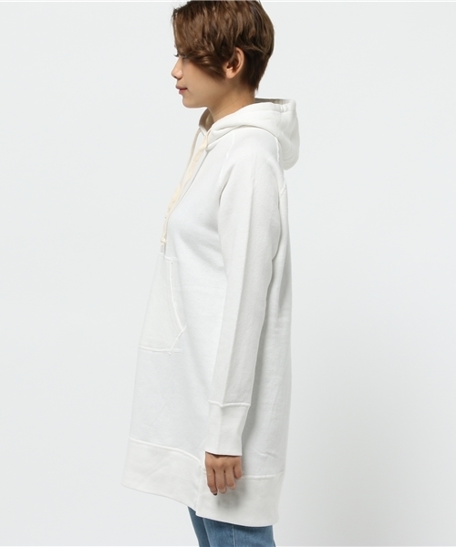 SEVENDAYS=SUNDAY（セブンデイズサンデイ）の「トンプキン裏毛　長袖フードチュニック（Tシャツ/カットソー・レディース・ネイビー/オフホワイト/チャコールグレー・FREE）」の7枚目の写真