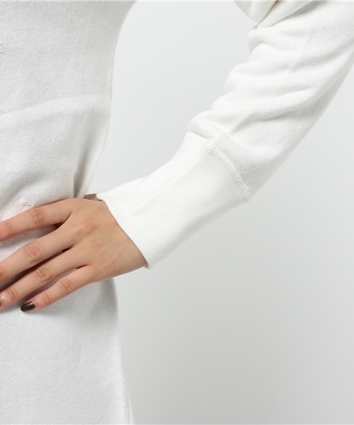 SEVENDAYS=SUNDAY（セブンデイズサンデイ）の「トンプキン裏毛　長袖フードチュニック（Tシャツ/カットソー・レディース・ネイビー/オフホワイト/チャコールグレー・FREE）」の10枚目の写真