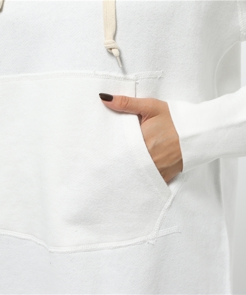 SEVENDAYS=SUNDAY（セブンデイズサンデイ）の「トンプキン裏毛　長袖フードチュニック（Tシャツ/カットソー・レディース・ネイビー/オフホワイト/チャコールグレー・FREE）」の11枚目の写真