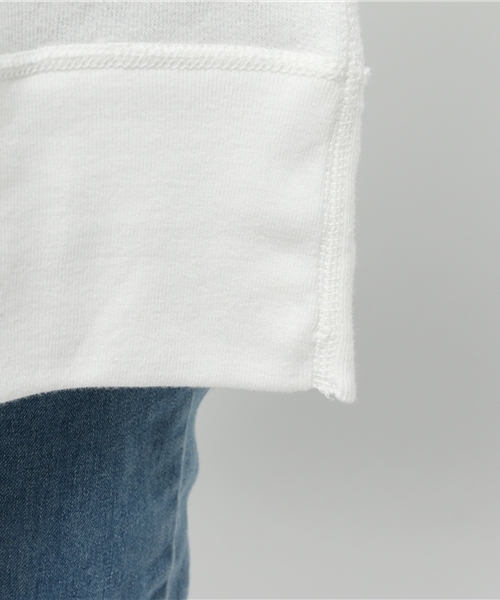 SEVENDAYS=SUNDAY（セブンデイズサンデイ）の「トンプキン裏毛　長袖フードチュニック（Tシャツ/カットソー・レディース・ネイビー/オフホワイト/チャコールグレー・FREE）」の4枚目の写真