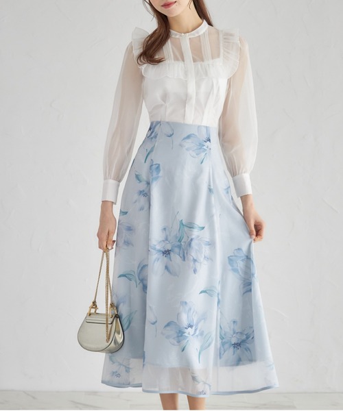 tocco closet(トッコ クローゼット)の「キャミソール付きフリル装飾シアーウエストタックブラウス(シャツ/ブラウス・レディース・オフホワイト/ピンク・M)」の8枚目の写真