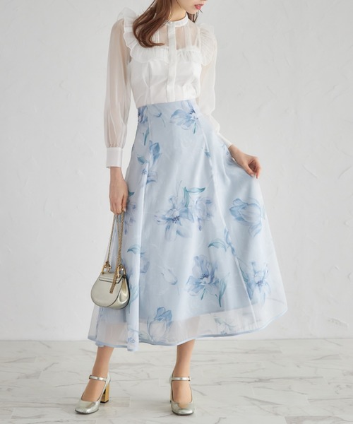 tocco closet(トッコ クローゼット)の「キャミソール付きフリル装飾シアーウエストタックブラウス(シャツ/ブラウス・レディース・オフホワイト/ピンク・M)」の9枚目の写真