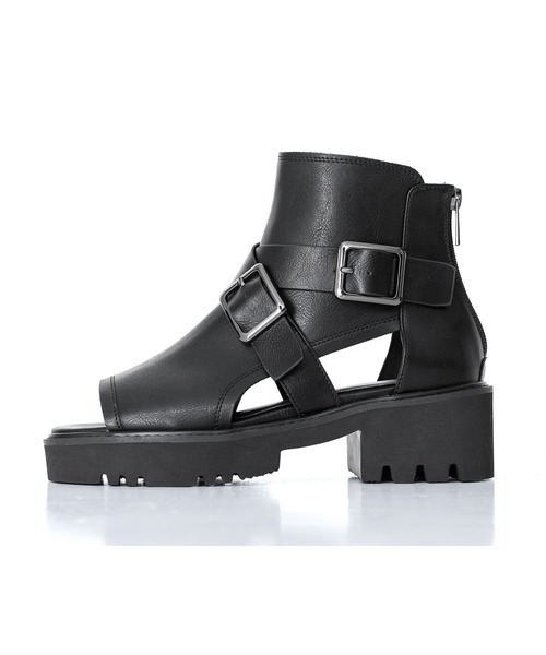 kOhAKU（コハク）の「『クロスベルトデザイン厚底サンダル』（サンダル・レディース・ブラック・L/M/LL）」の15枚目の写真