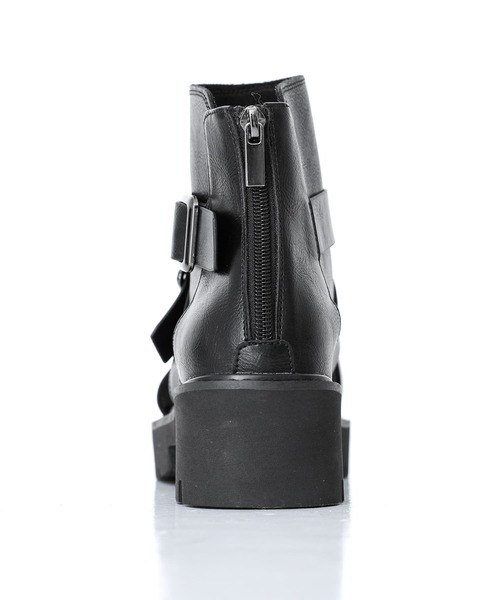 kOhAKU（コハク）の「『クロスベルトデザイン厚底サンダル』（サンダル・レディース・ブラック・L/M/LL）」の5枚目の写真