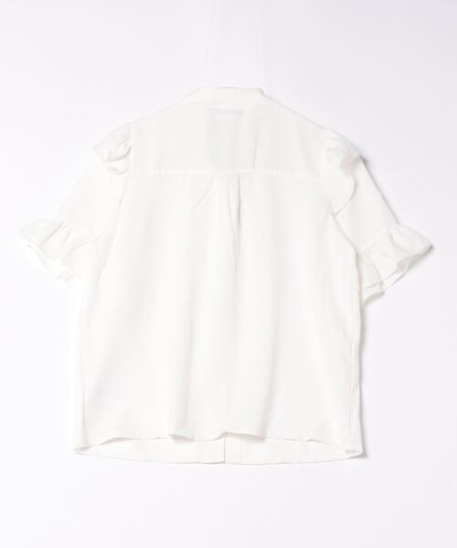 axes femme POETIQUE(アクシーズファムポエティック)の「フリル半袖ブラウス(シャツ/ブラウス・レディース・ホワイト/ピンク/ブラック・MEDIUM)」の4枚目の写真