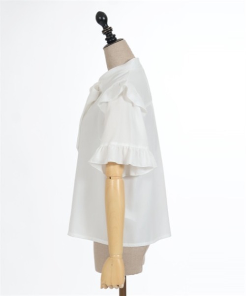 axes femme POETIQUE(アクシーズファムポエティック)の「フリル半袖ブラウス(シャツ/ブラウス・レディース・ホワイト/ピンク/ブラック・MEDIUM)」の17枚目の写真