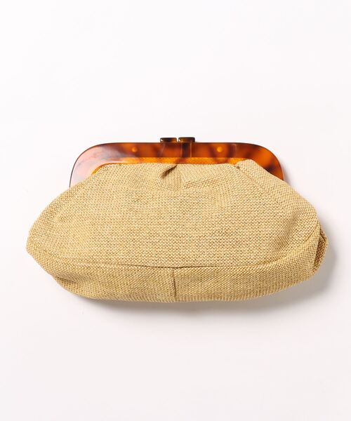 ADAM ET ROPE'（アダムエロペ）の「【SITA NEVADO(シタネバド)】RAFIA CLUTCH BAG（クラッチバッグ・レディース・モスグリーン/キナリ・FREE）」の3枚目の写真