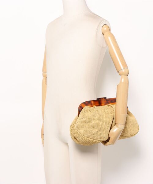 ADAM ET ROPE'（アダムエロペ）の「【SITA NEVADO(シタネバド)】RAFIA CLUTCH BAG（クラッチバッグ・レディース・モスグリーン/キナリ・FREE）」の6枚目の写真