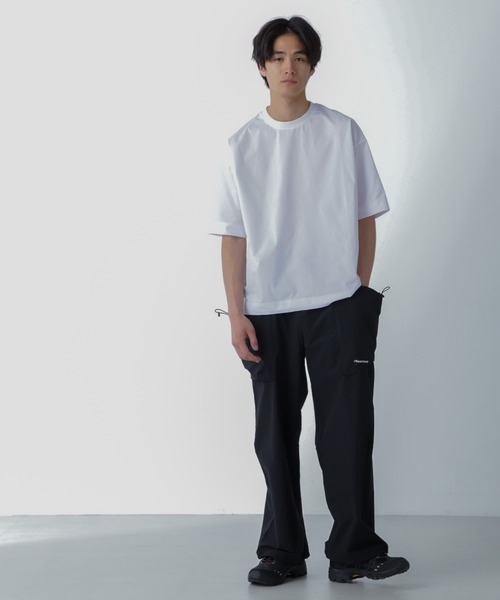 NANO universe(ナノユニバース)の「ドライジャージー ワイドTシャツ 半袖(セットアップ可)(Tシャツ/カットソー・メンズ・ホワイト/ブラック/ブルーグレー・M/L/S)」の21枚目の写真