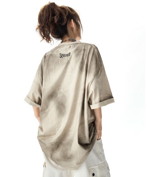 mushwear（マッシュウェア）の「Wash Distressed Embroidery Loose T-shirt（Tシャツ/カットソー・メンズ・ホワイト/ブラック・MEDIUM/X-LARGE/LARGE/XX-LARGE）」の7枚目の写真