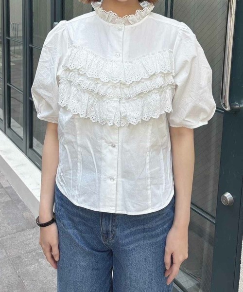 F i.n.t（フィント）の「ビスチェ風コットンレース使いブラウス/fint（シャツ/ブラウス・レディース・オフホワイト/ライトベージュ・FREE）」の11枚目の写真