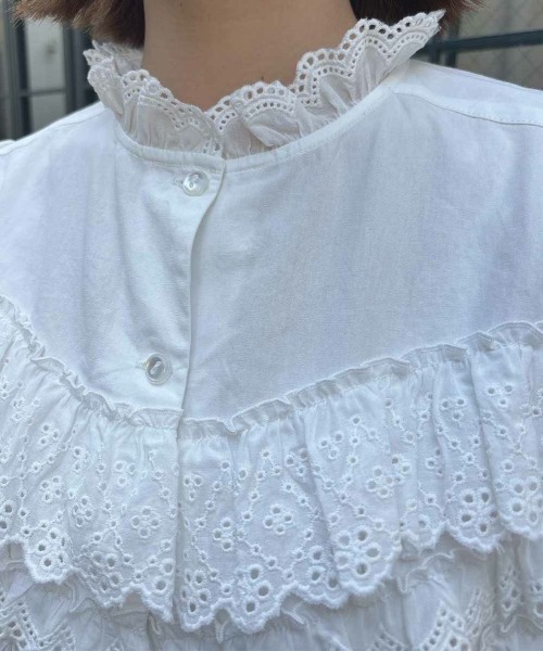 F i.n.t（フィント）の「ビスチェ風コットンレース使いブラウス/fint（シャツ/ブラウス・レディース・オフホワイト/ライトベージュ・FREE）」の10枚目の写真