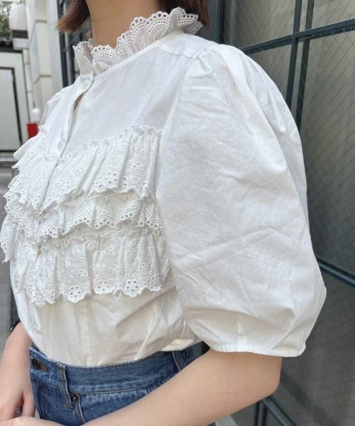 F i.n.t（フィント）の「ビスチェ風コットンレース使いブラウス/fint（シャツ/ブラウス・レディース・オフホワイト/ライトベージュ・FREE）」の7枚目の写真