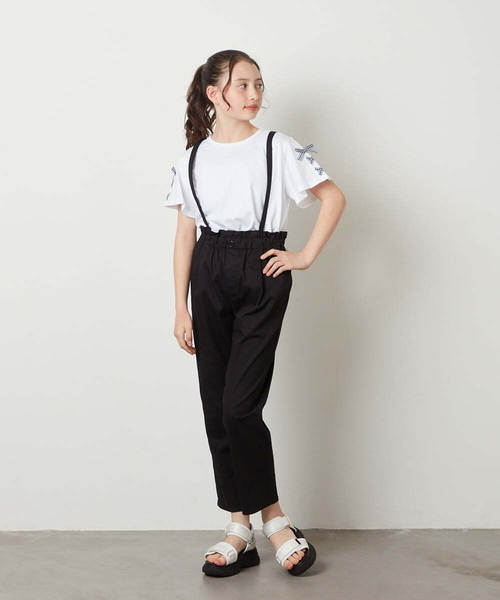 a.v.v（アーヴェヴェ）の「[140-150]サスペンダー付きテーパードパンツ（その他パンツ・キッズ・ブルー/ベージュ/ブラック・140/150）」の15枚目の写真