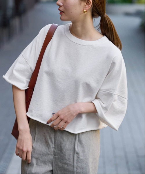 2024ss FRAMe WORK ショートSWEATハーフスリーブ ホワイト FRAMeWORK（フレームワーク）の「≪WEB限定追加≫ショートSWEAT