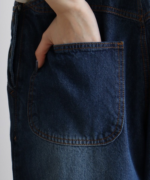 atONE(アットワン)の「atONE クロスサスペンダーサロペットパンツ(デニムパンツ・レディース・ネイビー/ブルー・M/L/LL/3L/4L)」の17枚目の写真