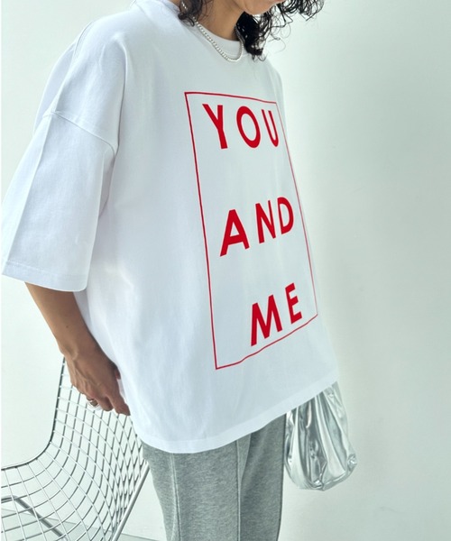 y/m（イム）の「YOU AND ME Tシャツ（Tシャツ/カットソー・レディース・ブラック/レッド/オフホワイト・FREE）」の3枚目の写真