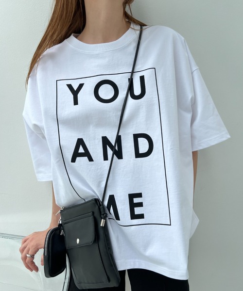y/m（イム）の「YOU AND ME Tシャツ（Tシャツ/カットソー・レディース・ブラック/レッド/オフホワイト・FREE）」の2枚目の写真