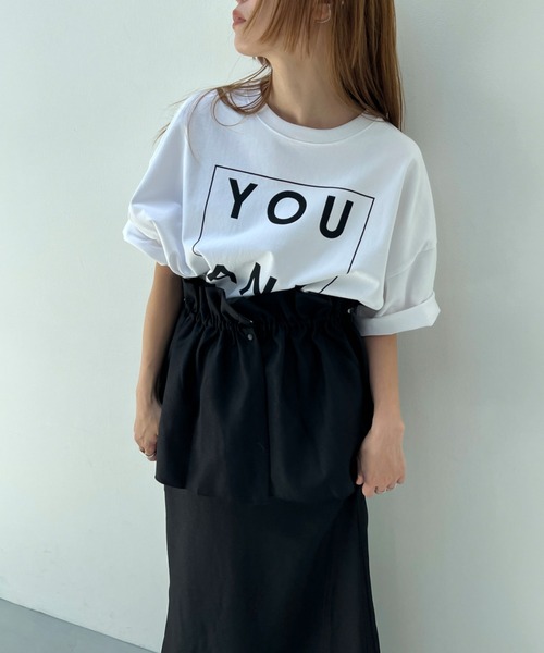 y/m（イム）の「YOU AND ME Tシャツ（Tシャツ/カットソー・レディース・ブラック/レッド/オフホワイト・FREE）」の6枚目の写真