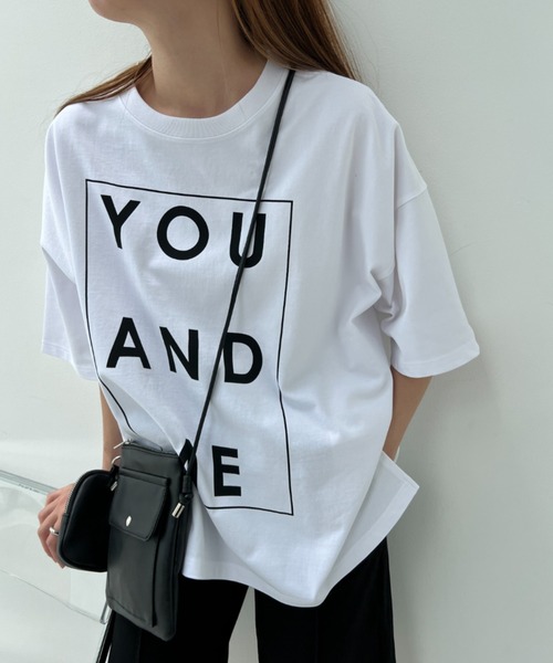 y/m（イム）の「YOU AND ME Tシャツ（Tシャツ/カットソー・レディース・ブラック/レッド/オフホワイト・FREE）」の4枚目の写真