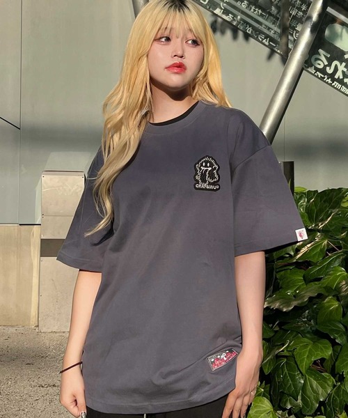GRAF&WU（グラフアンドユー）の「A'GEM/9 × .kom 『GRAF&WU/グラフアンドユー』ワンポイントゴースト半袖カットソー（Tシャツ/カットソー・レディース・B/ホワイト/ブラック/ピンク/ネイビー・XL/L）」の5枚目の写真