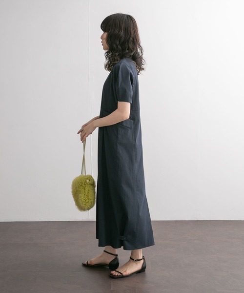 KBF(ケイビーエフ)の「サイドポケットコクーンワンピース(ワンピース・レディース・ネイビー/イエロー/アイボリー・38/36)」の6枚目の写真