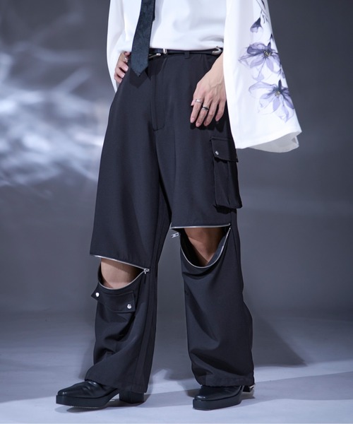 Ellno Loset（エルノロゼット）の「2WAYジップデザインパンツ（その他パンツ・メンズ・ブルーグリーン/ブラック・SMALL/MEDIUM/LARGE/X-SMALL）」の2枚目の写真