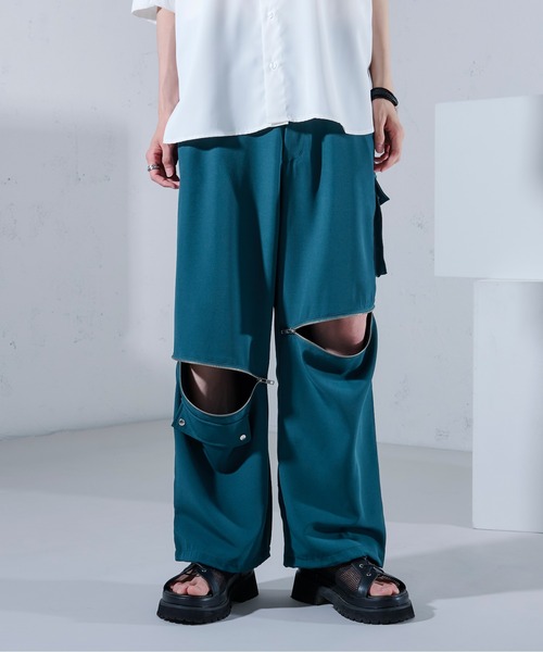 CLEL 2wayデザイン ナイロンテクノパンツ 2WAYジップデザインパンツ（その他パンツ）｜Ellno Loset