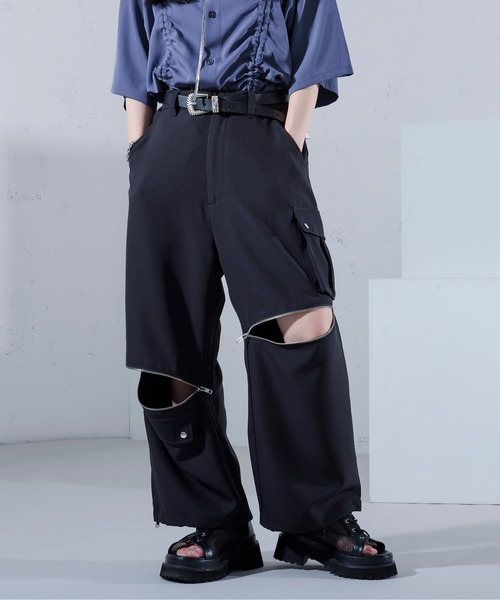 Ellno Loset（エルノロゼット）の「2WAYジップデザインパンツ（その他パンツ・メンズ・ブルーグリーン/ブラック・SMALL/MEDIUM/LARGE/X-SMALL）」の8枚目の写真