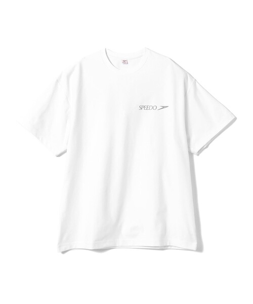 Speedo（スピード）の「Speedo × BEAMS / 別注 Logo Tee 24SS（Tシャツ/カットソー・メンズ・オリーブ/ホワイト/ネイビー・SMALL/MEDIUM/LARGE/X-LARGE）」の5枚目の写真