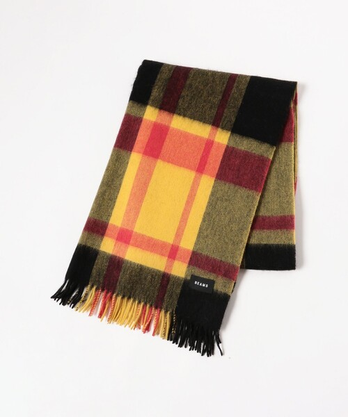 BEAMS(ビームス)の「チェック ビッグ ストール(マフラー・メンズ・パープル/ネイビー/イエロー・ONE SIZE)」の5枚目の写真