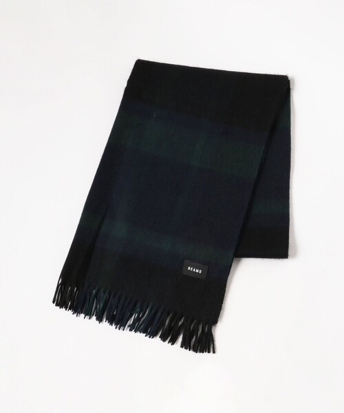 BEAMS(ビームス)の「チェック ビッグ ストール(マフラー・メンズ・パープル/ネイビー/イエロー・ONE SIZE)」の7枚目の写真