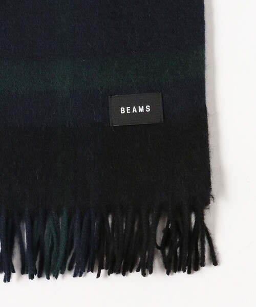 BEAMS(ビームス)の「チェック ビッグ ストール(マフラー・メンズ・パープル/ネイビー/イエロー・ONE SIZE)」の8枚目の写真