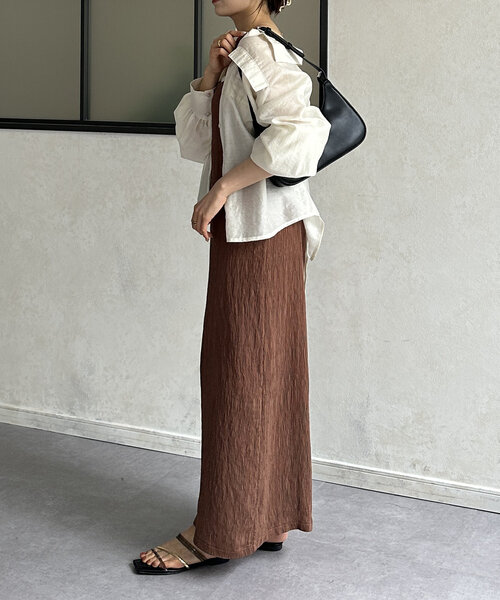 Thevon(ゼボン)の「ワッシャージャガードナローキャミワンピース(ワンピース・レディース・ブラウン/グリーン/ブラック/アイボリー・FREE)」の18枚目の写真
