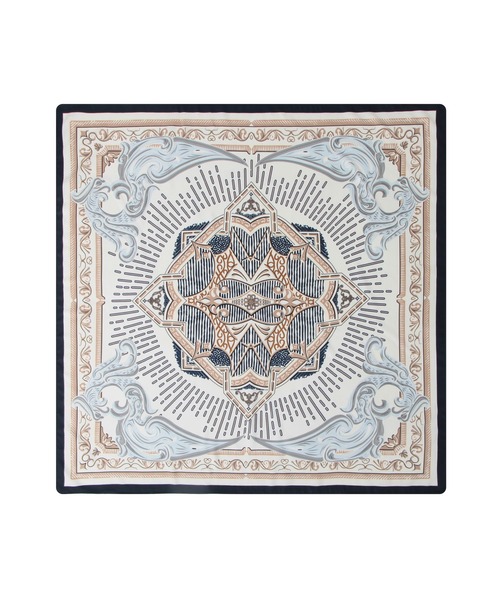 Julia Boutique（ジュリアブティック）の「90×90cmサイズ・ヴィンテージ風サテン生地スカーフ/100018（バンダナ/スカーフ・レディース・R/A/F/E/D/C/B/Q/P/O/N/M/L/K/J/I/H/G/T/S・ONE）」の7枚目の写真