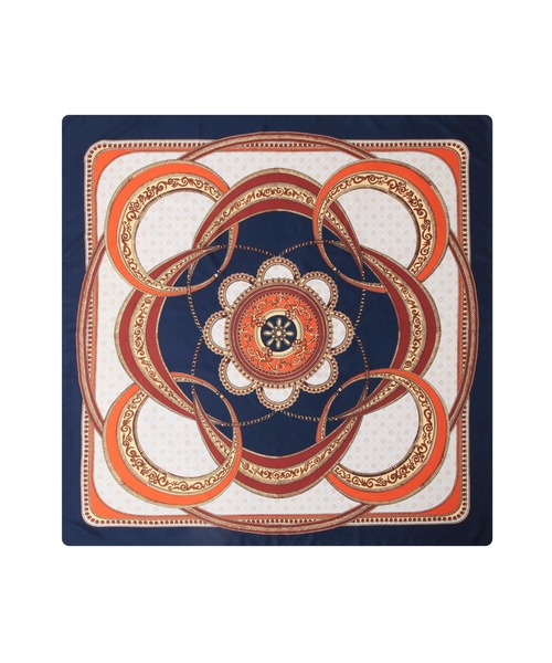 Julia Boutique（ジュリアブティック）の「90×90cmサイズ・ヴィンテージ風サテン生地スカーフ/100018（バンダナ/スカーフ・レディース・R/A/F/E/D/C/B/Q/P/O/N/M/L/K/J/I/H/G/T/S・ONE）」の12枚目の写真