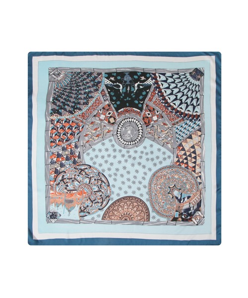 Julia Boutique（ジュリアブティック）の「90×90cmサイズ・ヴィンテージ風サテン生地スカーフ/100018（バンダナ/スカーフ・レディース・R/A/F/E/D/C/B/Q/P/O/N/M/L/K/J/I/H/G/T/S・ONE）」の18枚目の写真