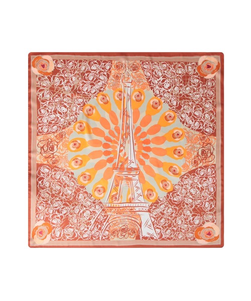 Julia Boutique（ジュリアブティック）の「90×90cmサイズ・ヴィンテージ風サテン生地スカーフ/100018（バンダナ/スカーフ・レディース・R/A/F/E/D/C/B/Q/P/O/N/M/L/K/J/I/H/G/T/S・ONE）」の19枚目の写真