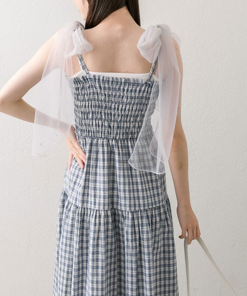 OLIVE des OLIVE（オリーブデオリーブ）の「チュールリボンシャーリングワンピース（ワンピース・レディース・オフホワイト/ブルー/ブラック/ブラウン・SMALL/MEDIUM）」の22枚目の写真