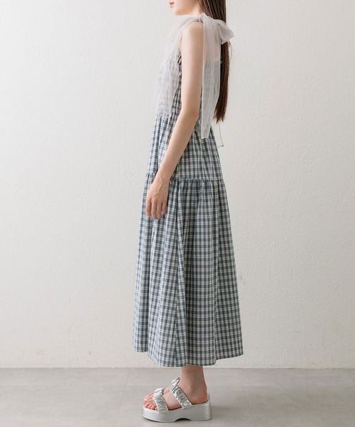 OLIVE des OLIVE（オリーブデオリーブ）の「チュールリボンシャーリングワンピース（ワンピース・レディース・オフホワイト/ブルー/ブラック/ブラウン・SMALL/MEDIUM）」の19枚目の写真