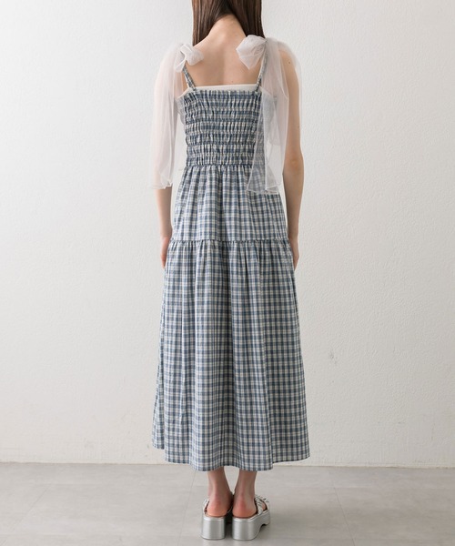 OLIVE des OLIVE（オリーブデオリーブ）の「チュールリボンシャーリングワンピース（ワンピース・レディース・オフホワイト/ブルー/ブラック/ブラウン・SMALL/MEDIUM）」の18枚目の写真