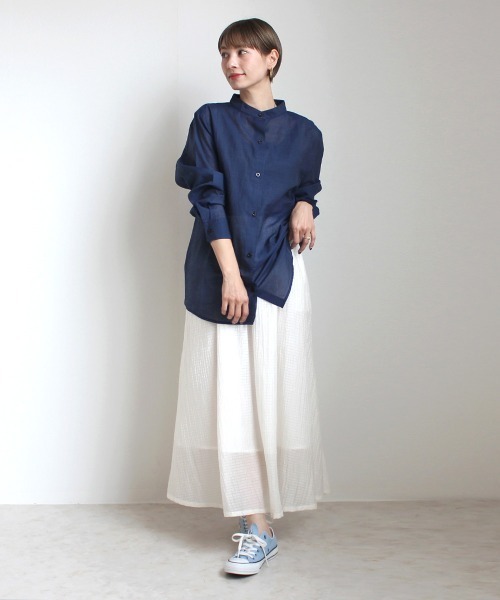 Emma（SELECT LEVERY）（エマ セレクトリベリー）の「シアーサッカーロングスカート（スカート・レディース・ホワイト/ブラック/ラベンダー/ベージュ/ブルー・LARGE/MEDIUM/X-LARGE）」の22枚目の写真