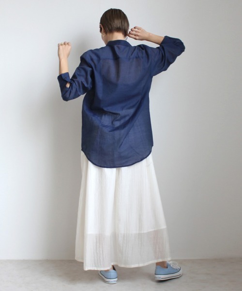 Emma（SELECT LEVERY）（エマ セレクトリベリー）の「シアーサッカーロングスカート（スカート・レディース・ホワイト/ブラック/ラベンダー/ベージュ/ブルー・LARGE/MEDIUM/X-LARGE）」の21枚目の写真