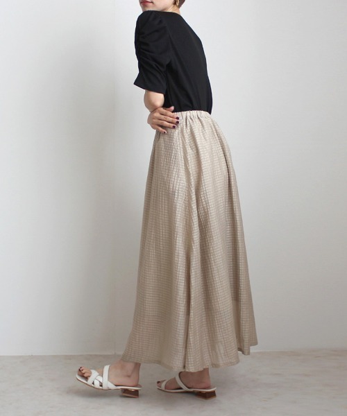 Emma（SELECT LEVERY）（エマ セレクトリベリー）の「シアーサッカーロングスカート（スカート・レディース・ホワイト/ブラック/ラベンダー/ベージュ/ブルー・LARGE/MEDIUM/X-LARGE）」の16枚目の写真