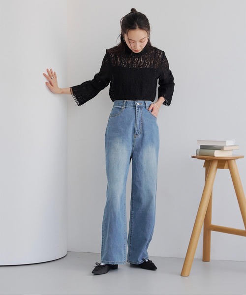 titivate(ティティベイト)の「ポケット加工ストレートデニムパンツ(デニムパンツ・レディース・グレー/ブルー・M/S)」の10枚目の写真