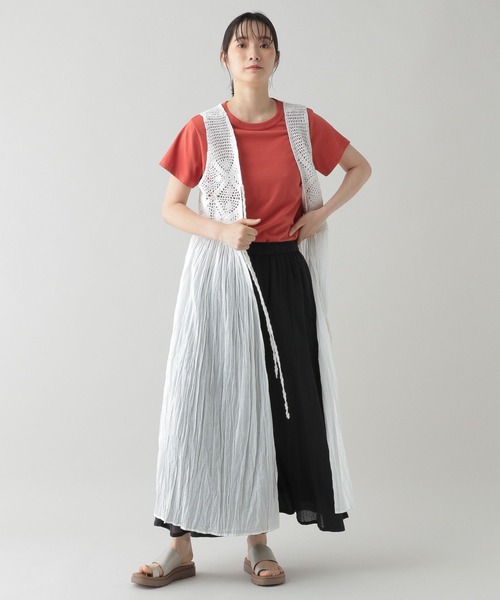 studio CLIP（スタディオクリップ）の「《natural by clip》コットンクロシェジレ（ベスト・レディース・ブラック/オフホワイト・FREE）」の15枚目の写真